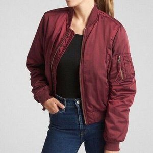 Gap Women's Bomber Jacket in Burgundy [LIKE NEW!]